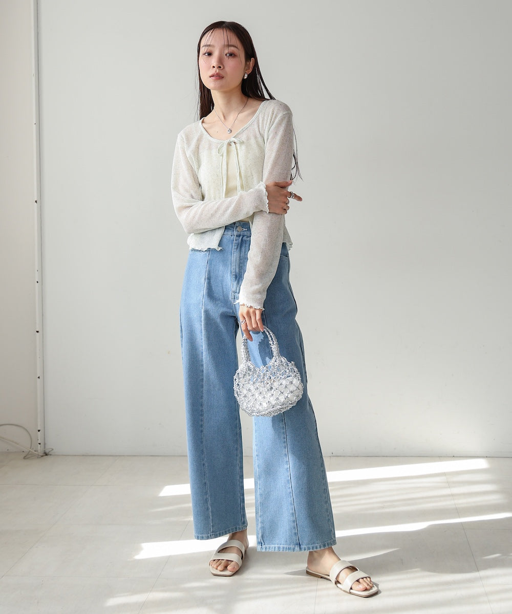 メランジリボンカーディガン