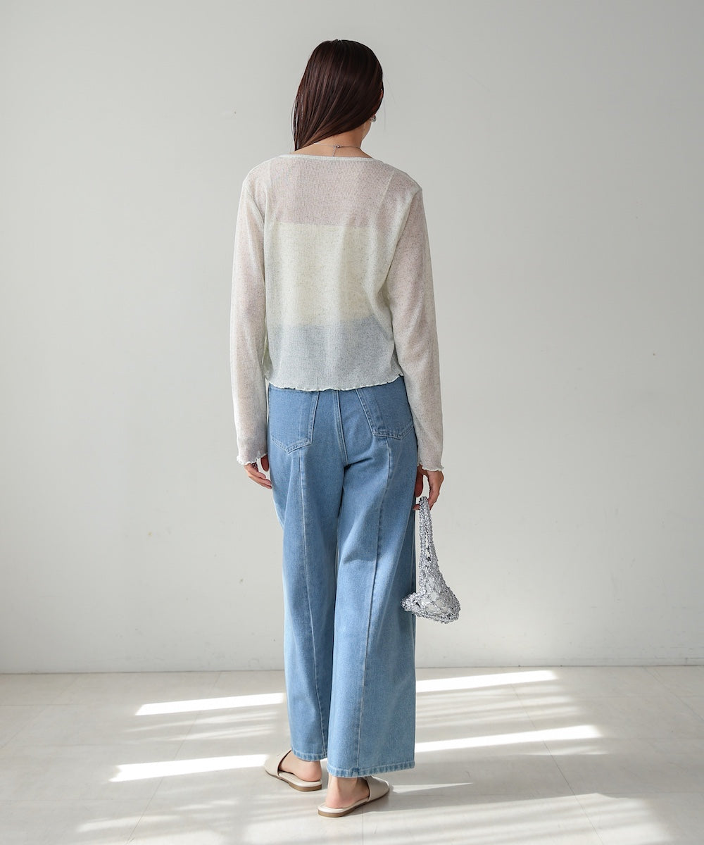 メランジリボンカーディガン