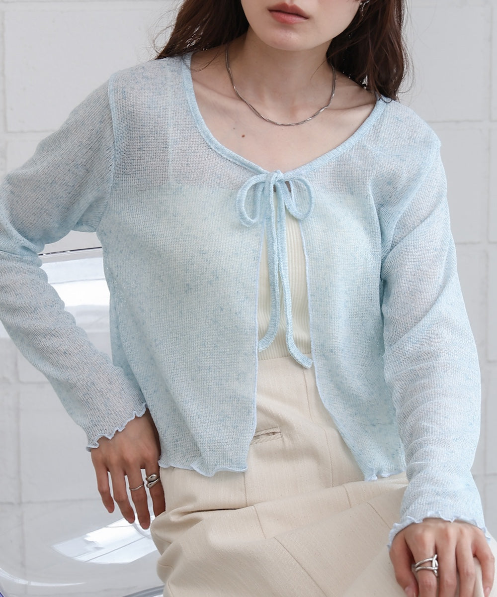 メランジリボンカーディガン