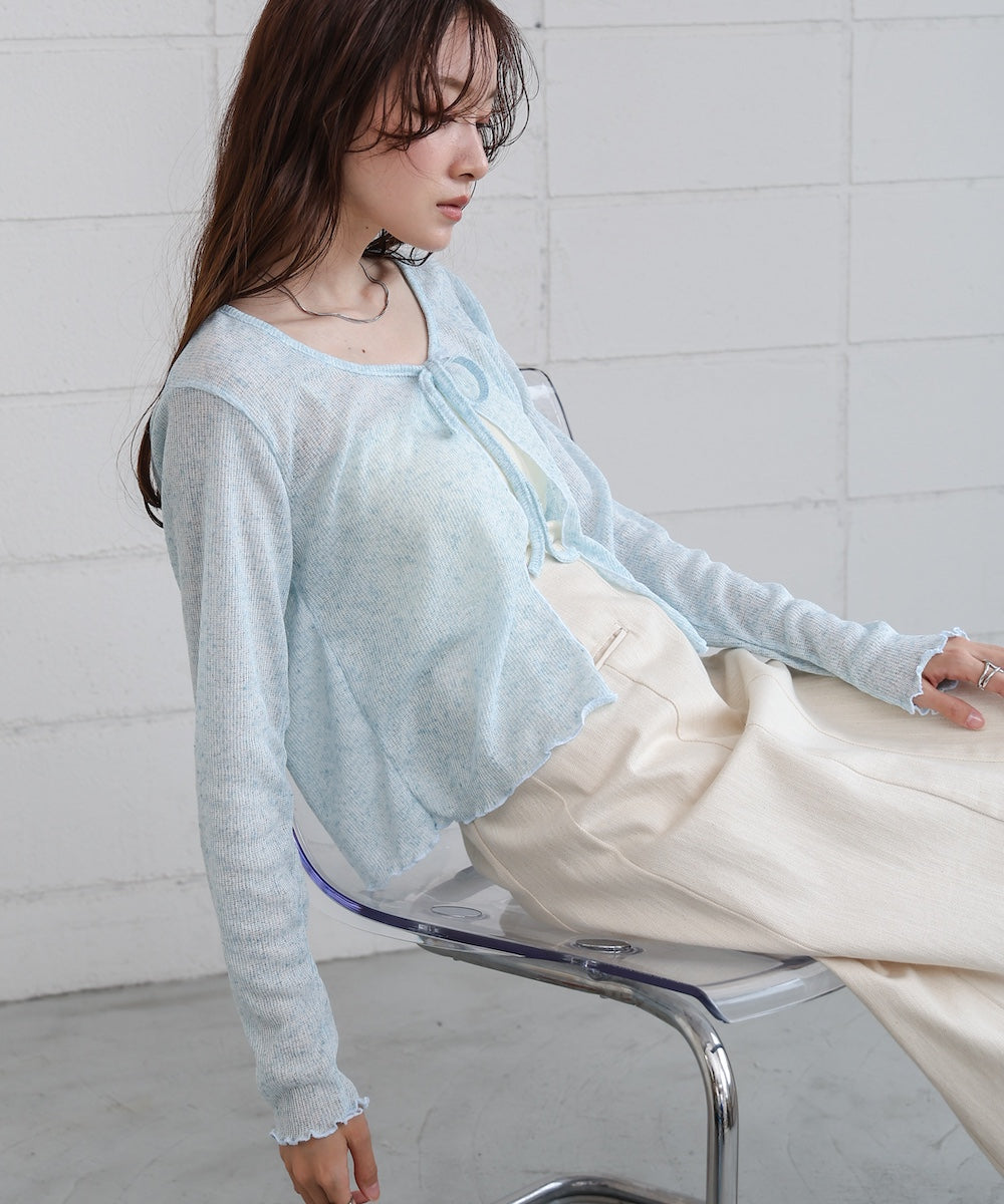 メランジリボンカーディガン