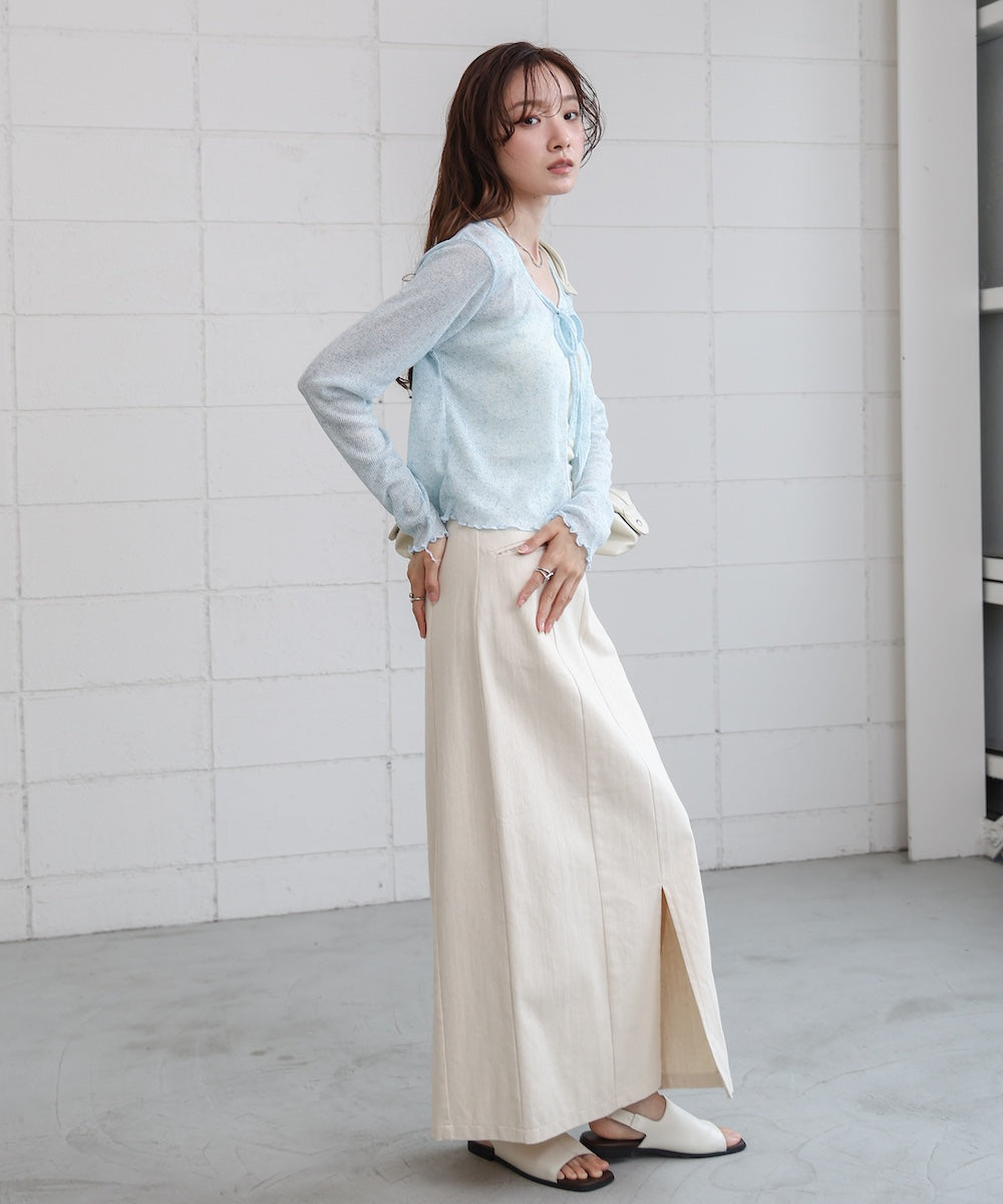 メランジリボンカーディガン