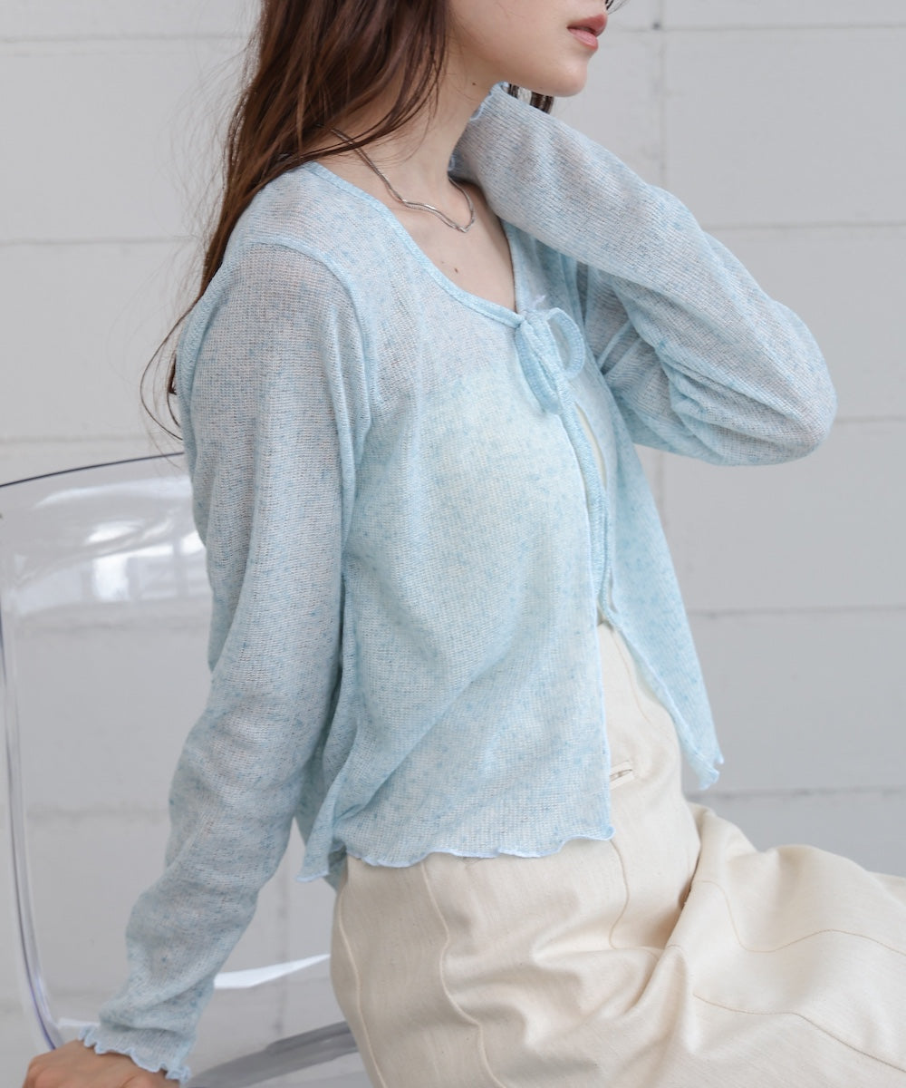 メランジリボンカーディガン