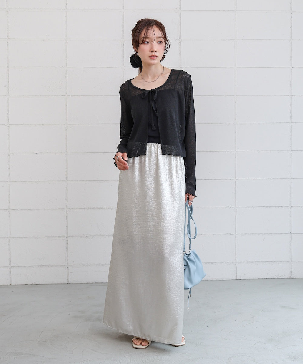 メランジリボンカーディガン