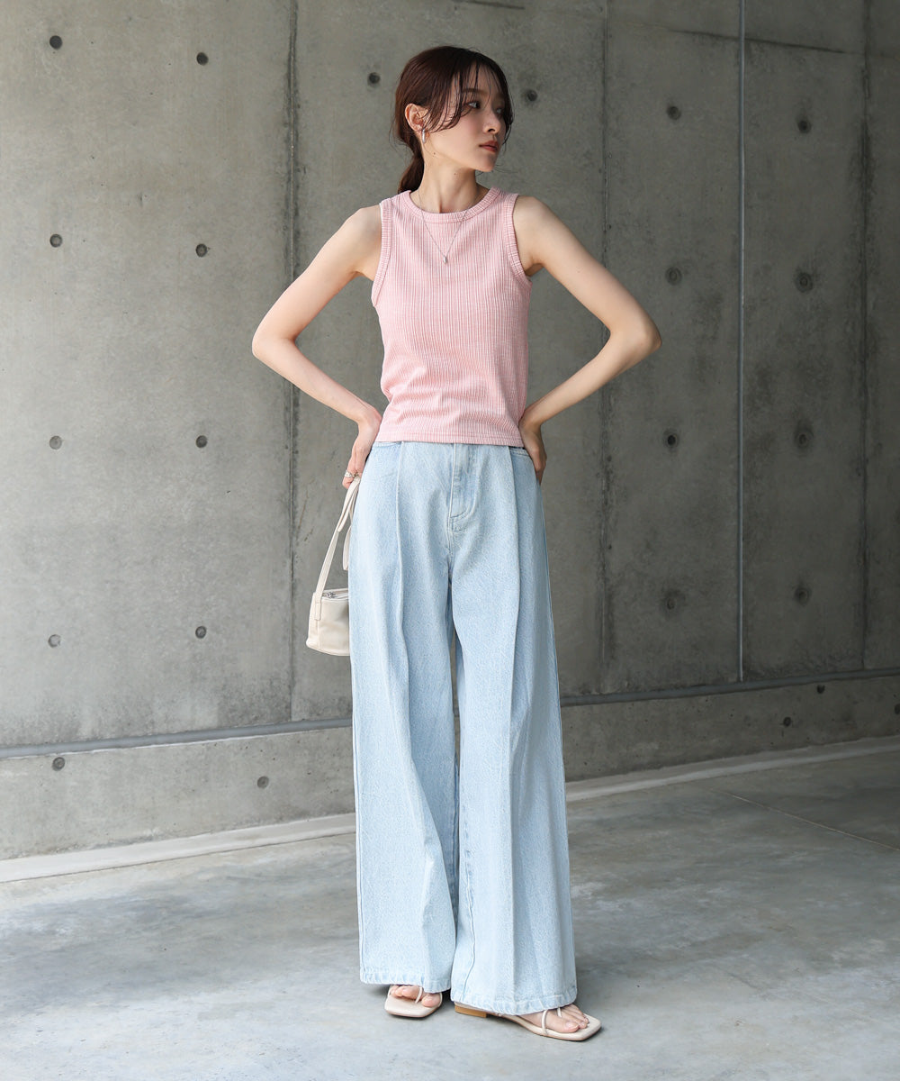 ランダムリブタンクトップ