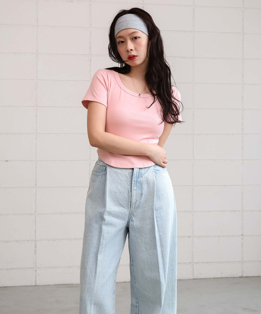 ラウンドヘムベーシックTシャツ