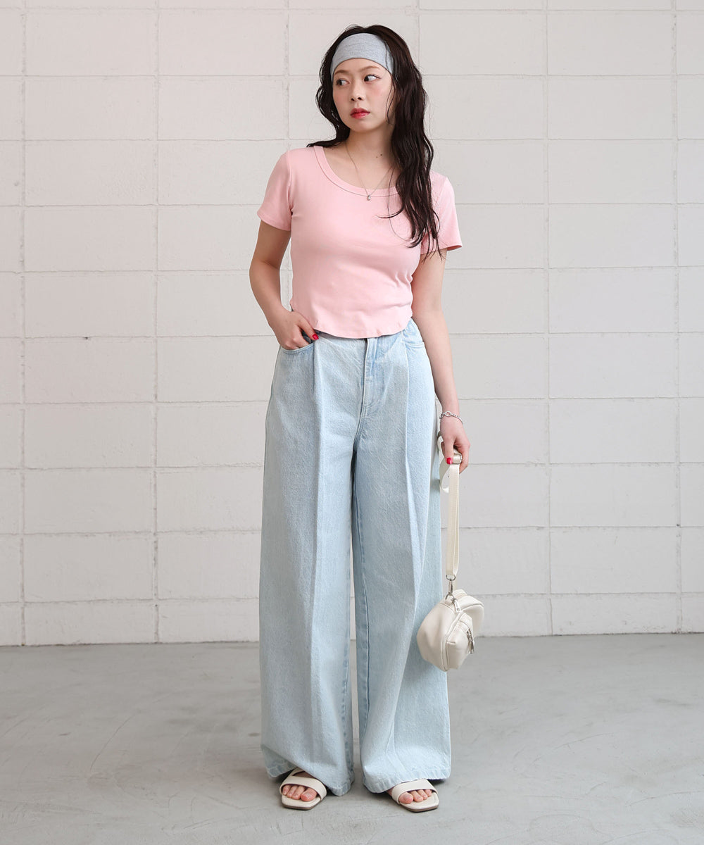 ラウンドヘムベーシックTシャツ