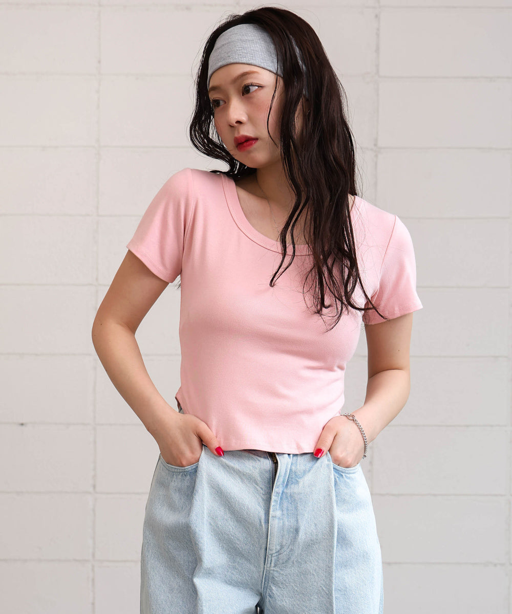 ラウンドヘムベーシックTシャツ