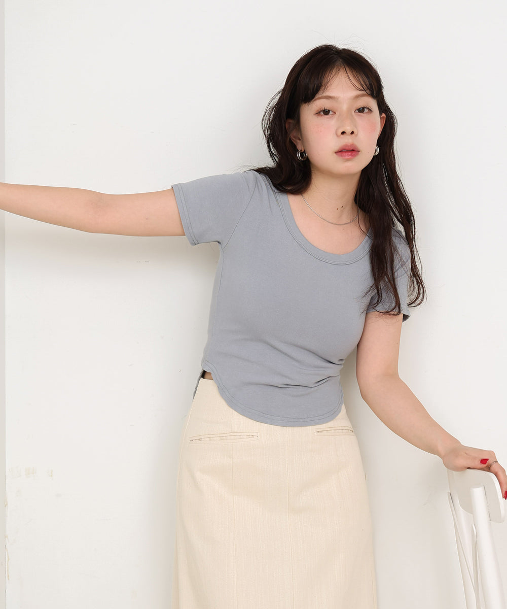 ラウンドヘムベーシックTシャツ