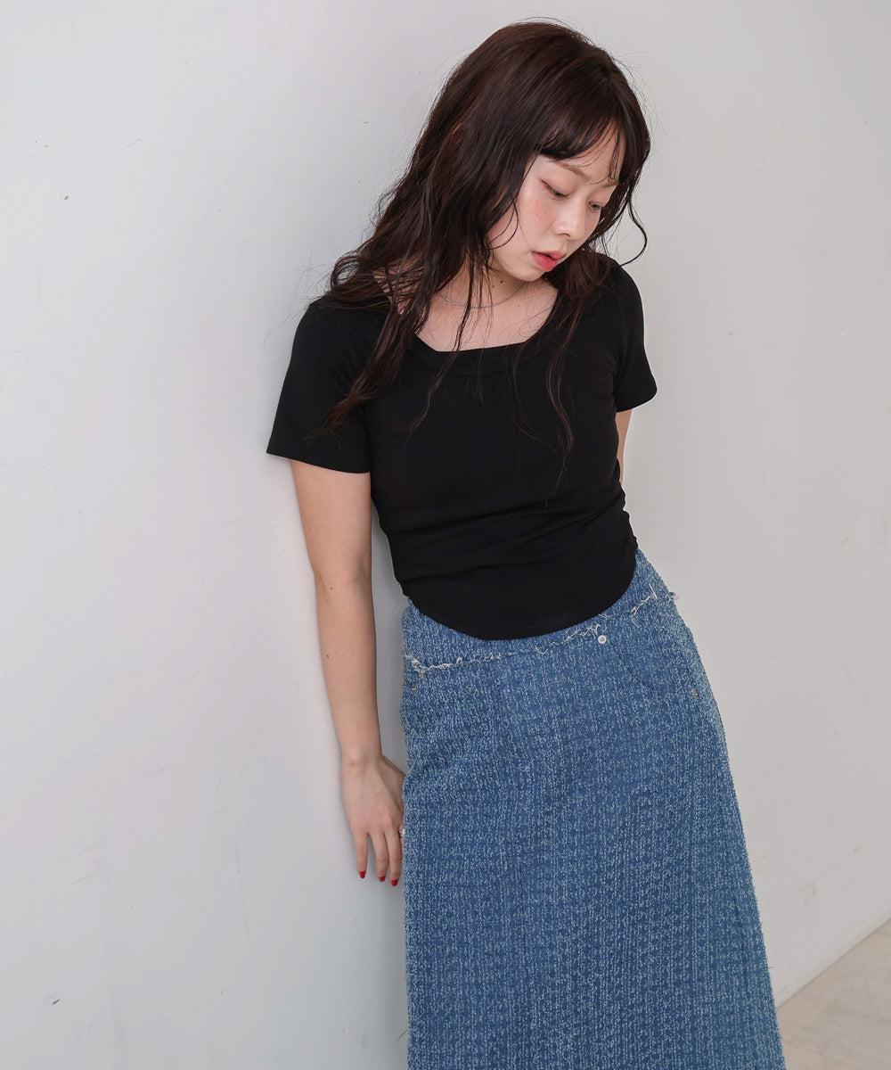 ラウンドヘムベーシックTシャツ