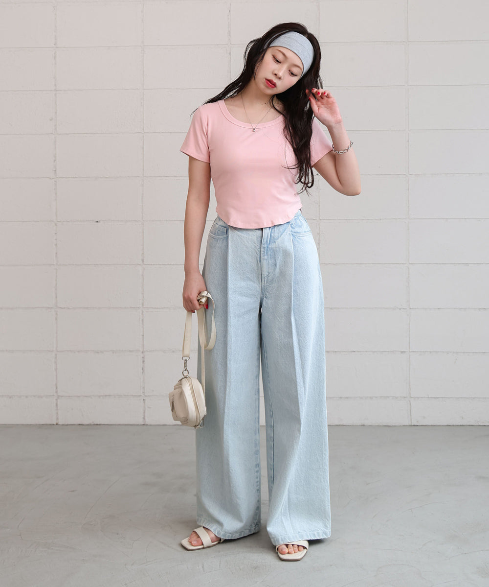 ラウンドヘムベーシックTシャツ