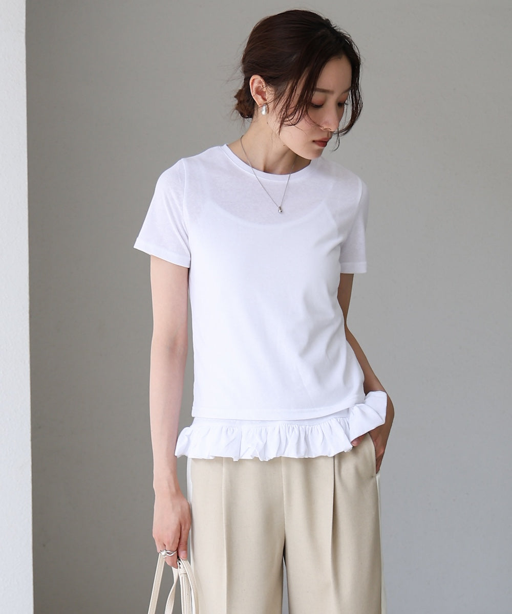 ペプラムバルーンヘムキャミセットTシャツ