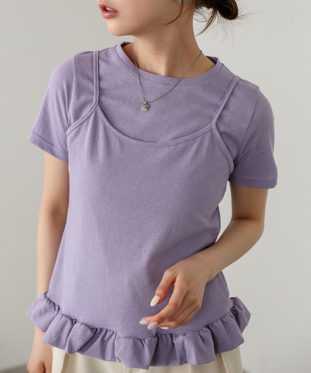 ペプラムバルーンヘムキャミセットTシャツ