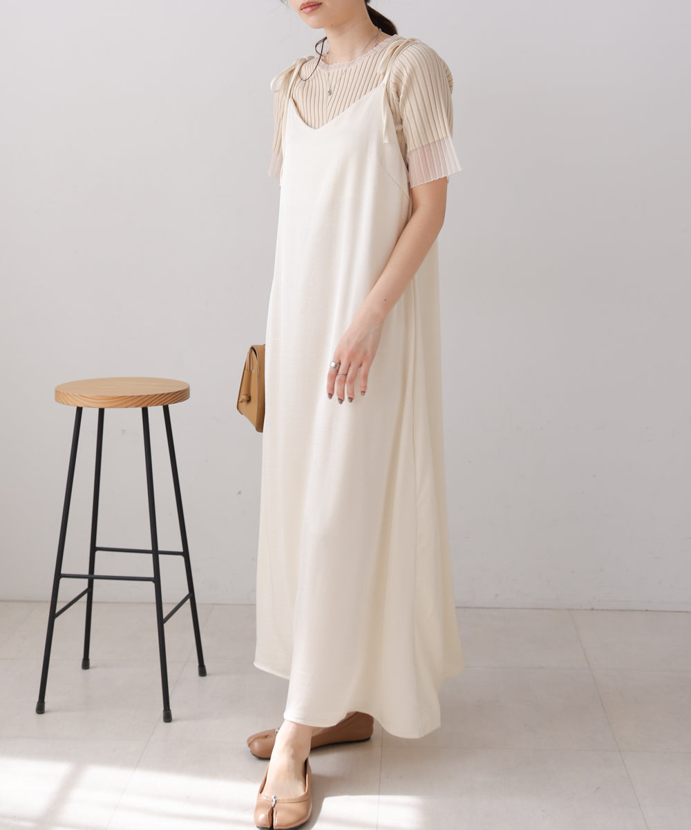 リボンサテンキャミワンピース