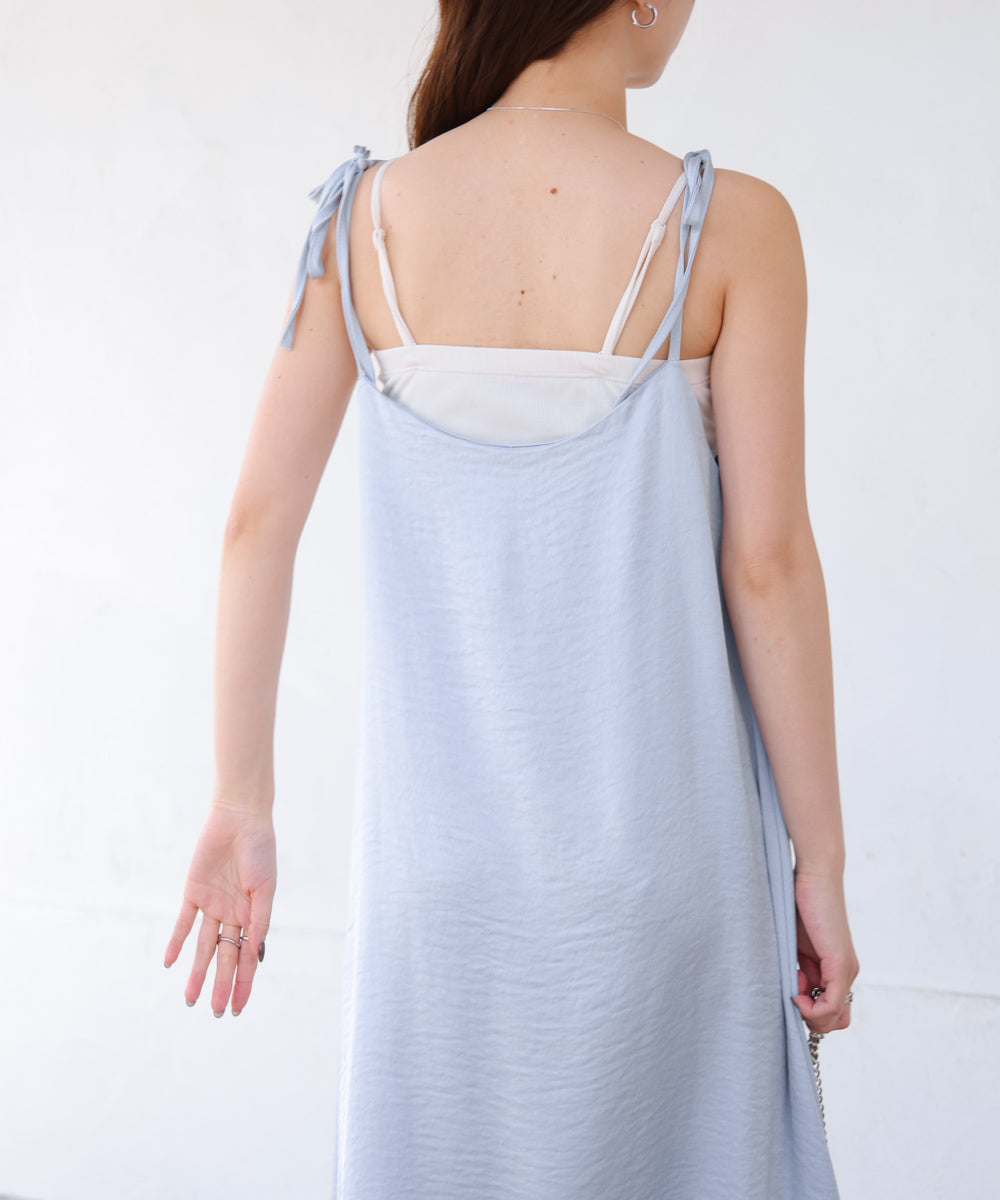 リボンサテンキャミワンピース