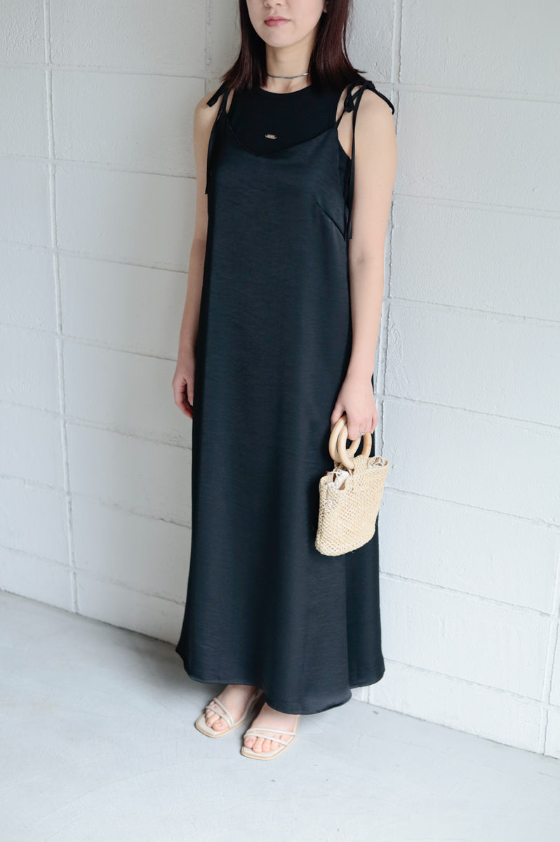 リボンサテンキャミワンピース