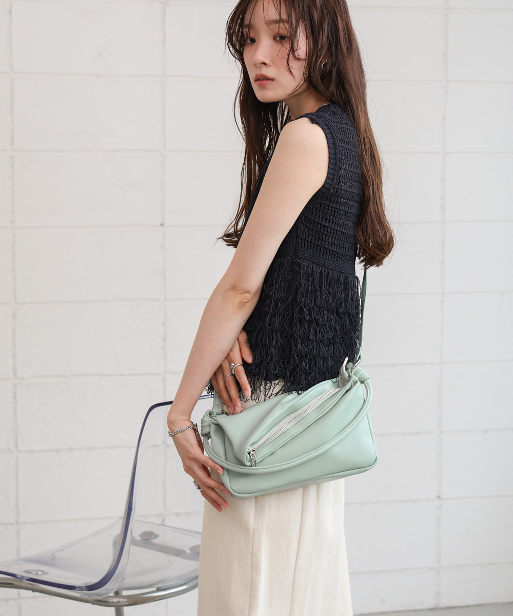 ZIPデザイン2WAYショルダーバッグ