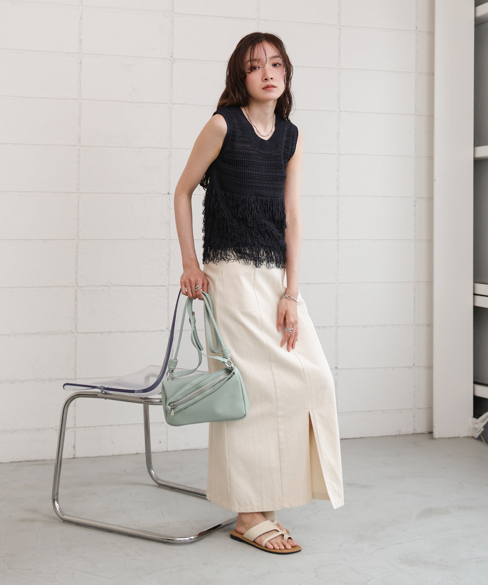 ZIPデザイン2WAYショルダーバッグ