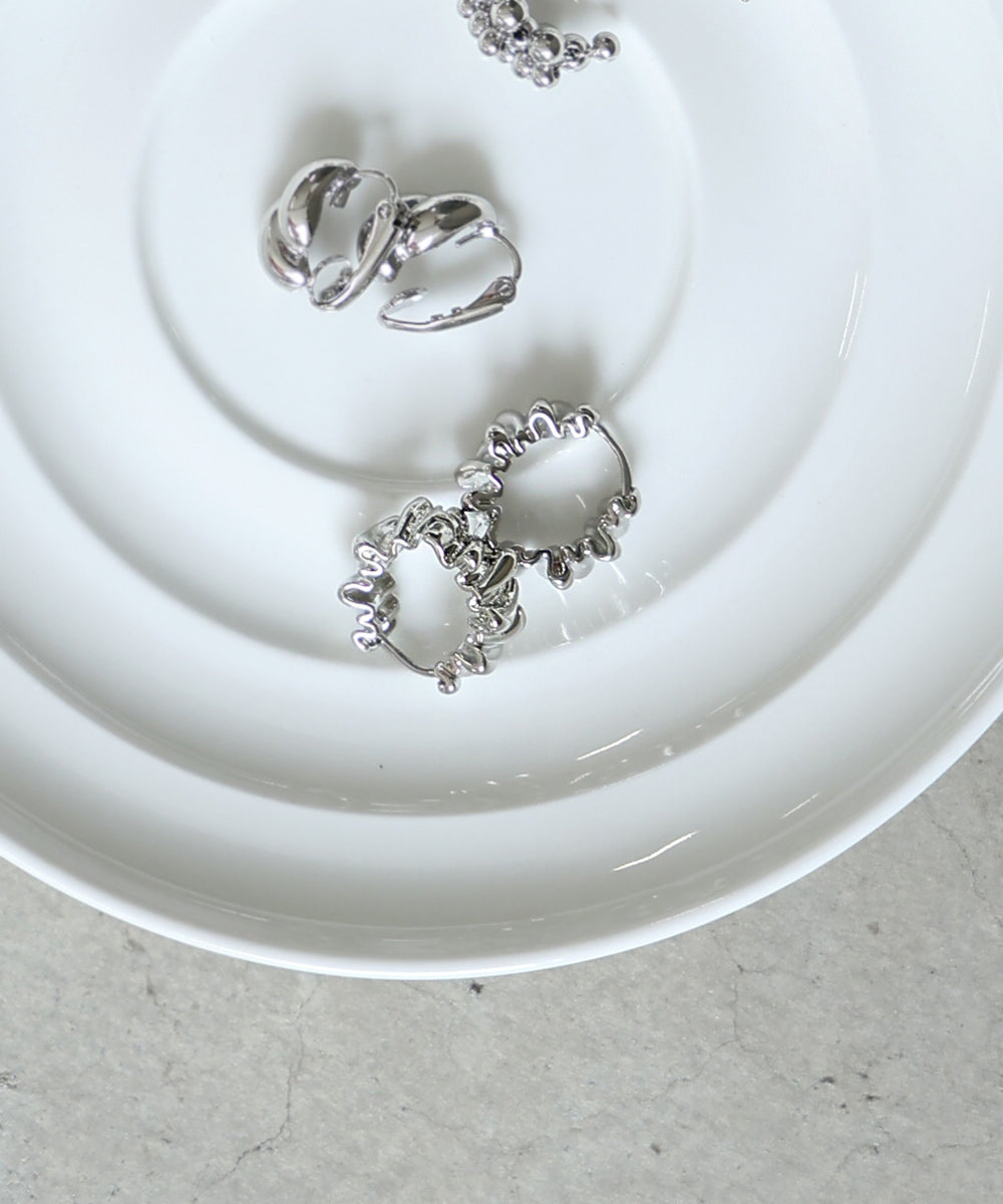 ニュアンスデザインフープピアス