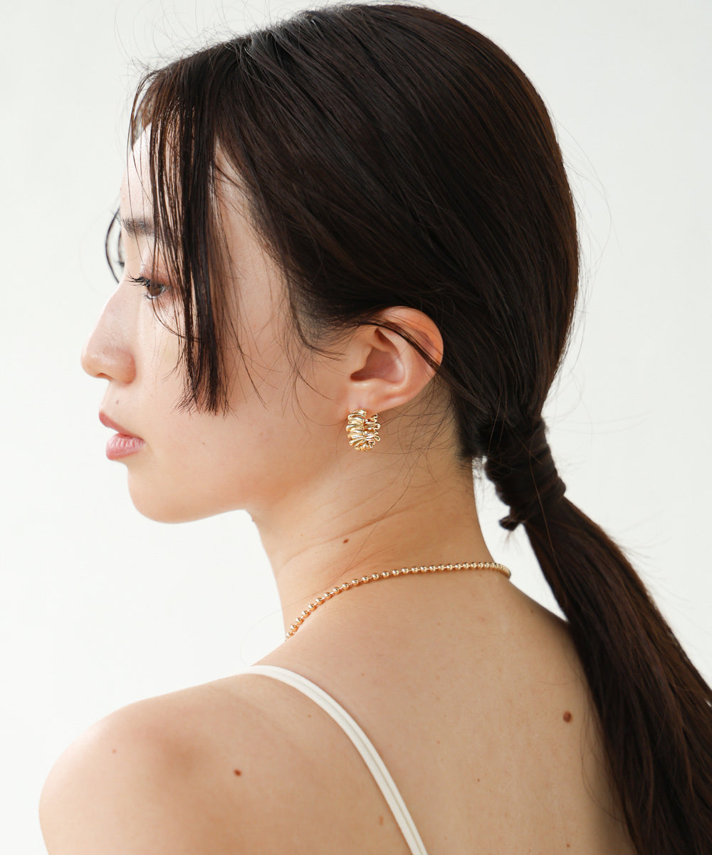 ニュアンスデザインフープピアス