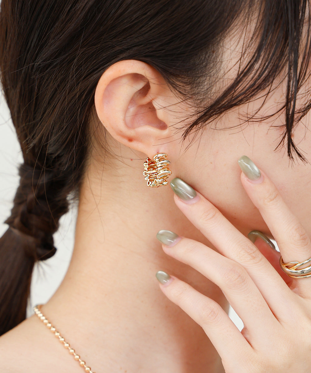 ニュアンスデザインフープピアス