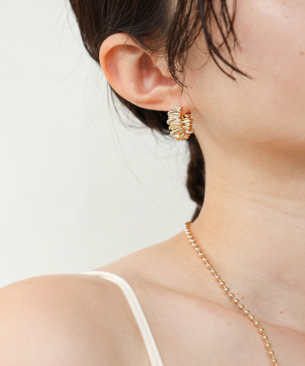 ニュアンスデザインフープピアス