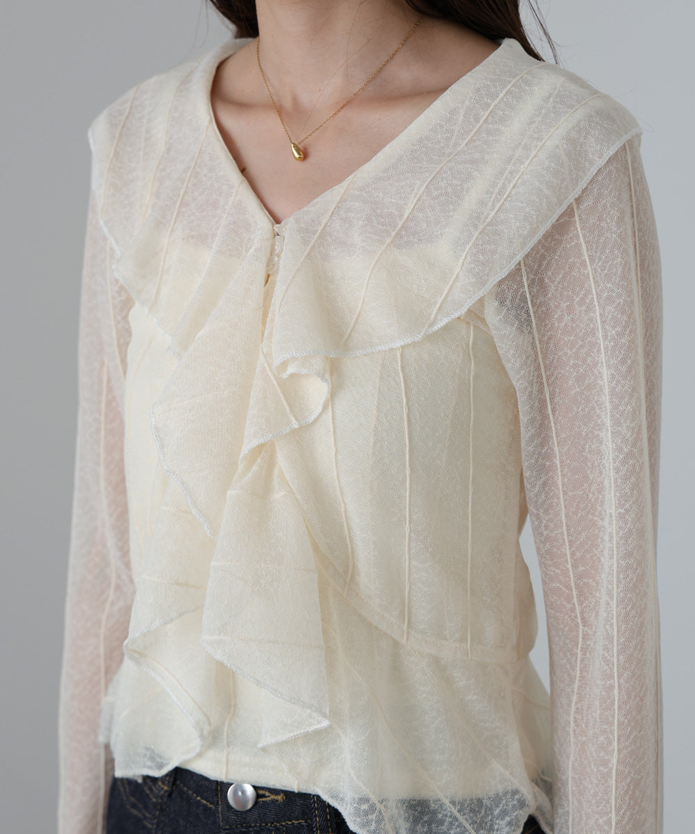 シアーフリルブラウス
