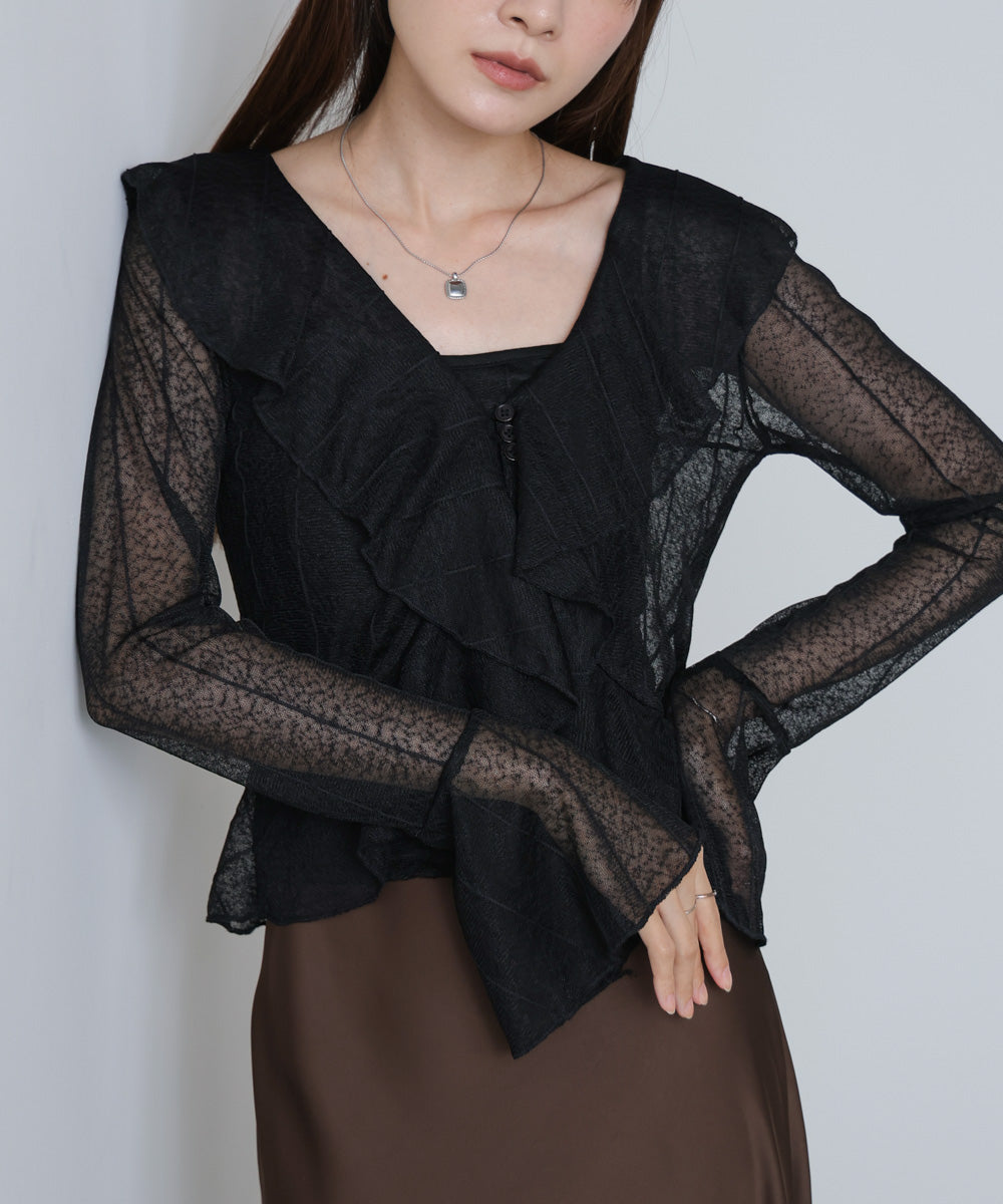 シアーフリルブラウス