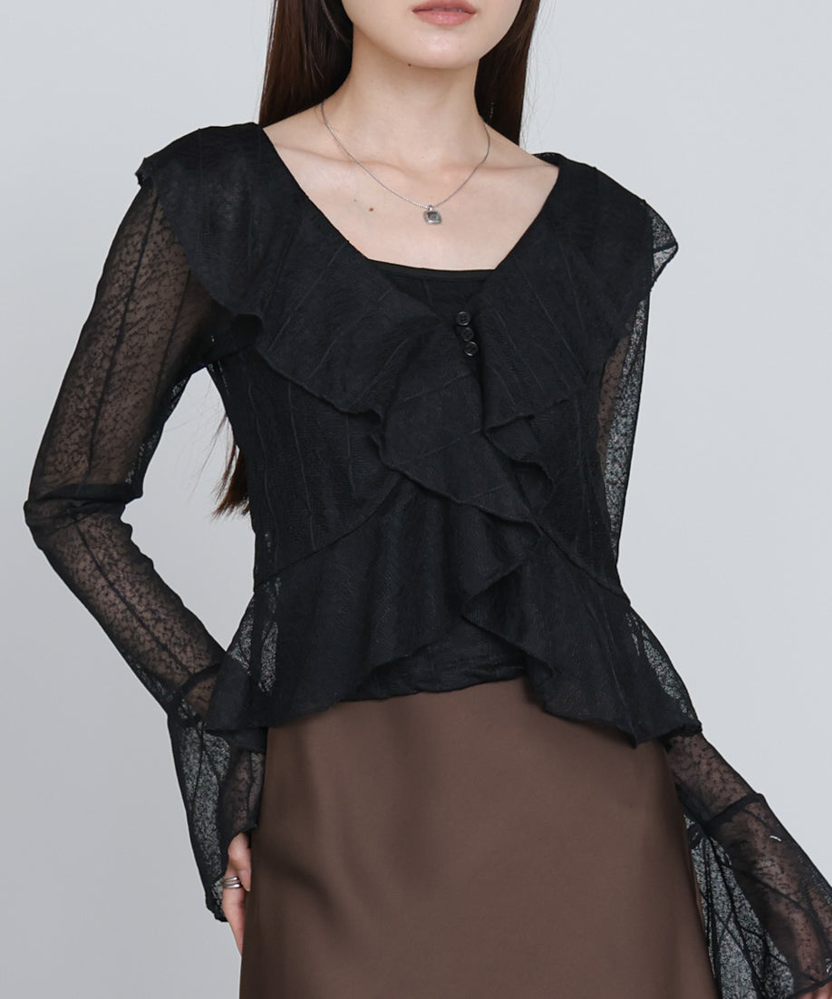 シアーフリルブラウス