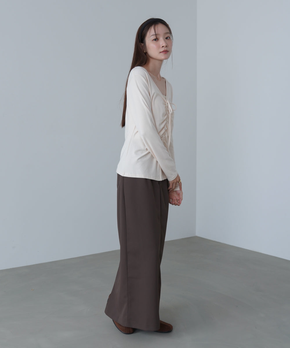 センターシャーリングカットソー