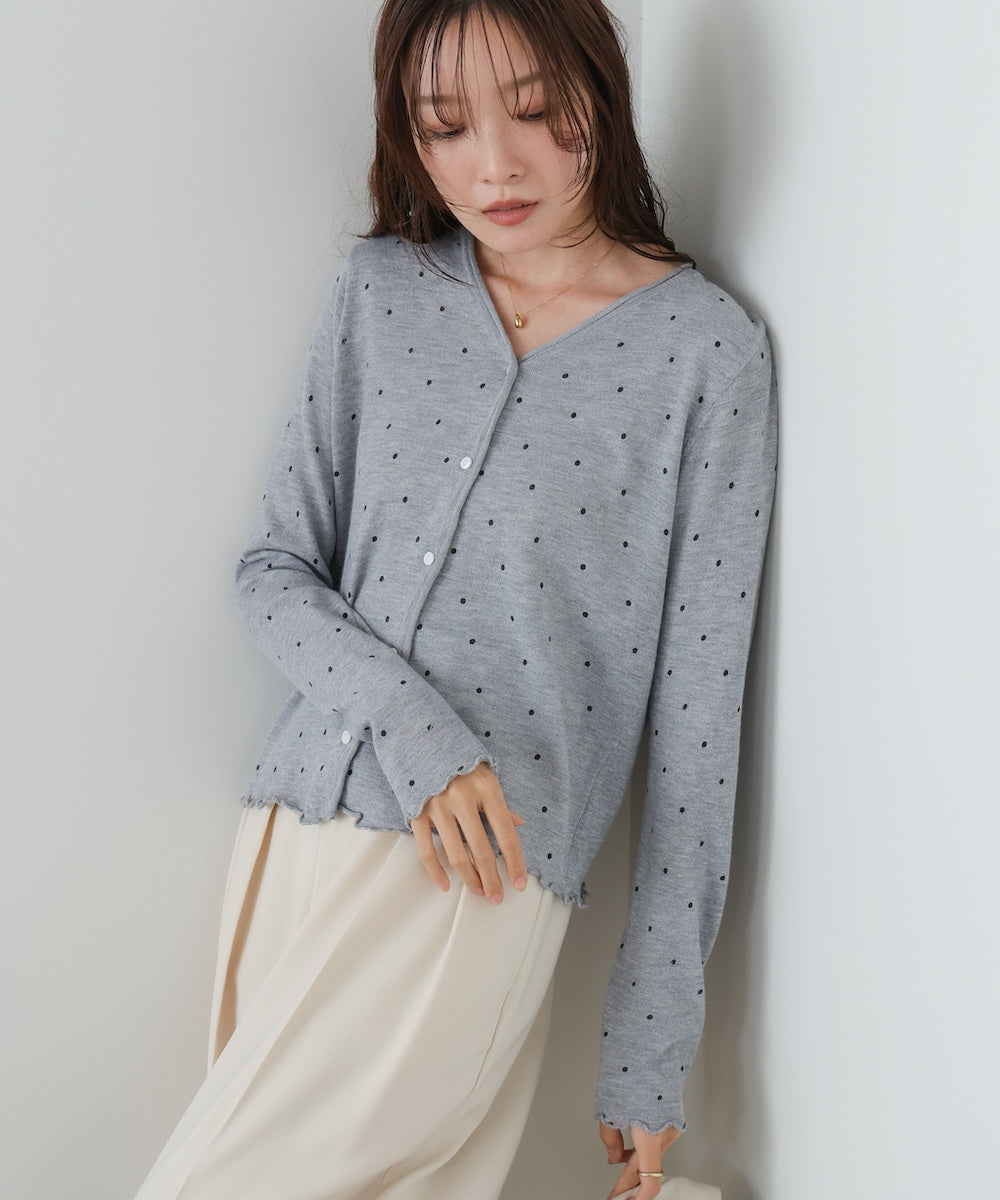 ドットメローカーディガン