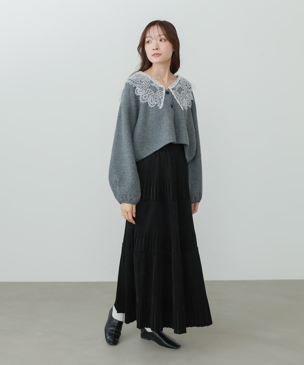 ベロアプリーツスカート