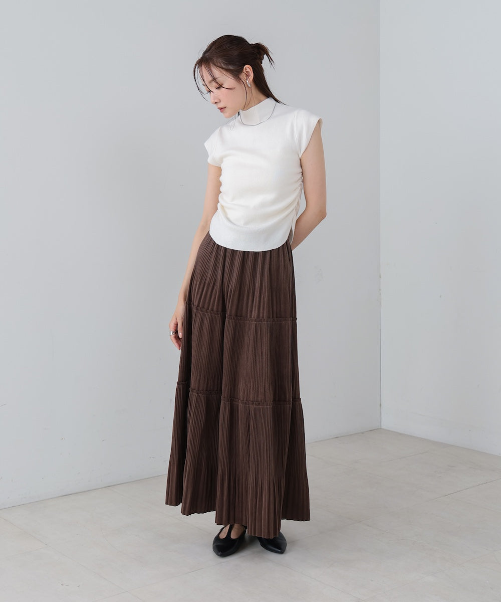 サイドギャザープチハイネックトップス