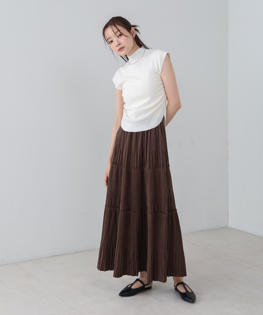 サイドギャザープチハイネックトップス