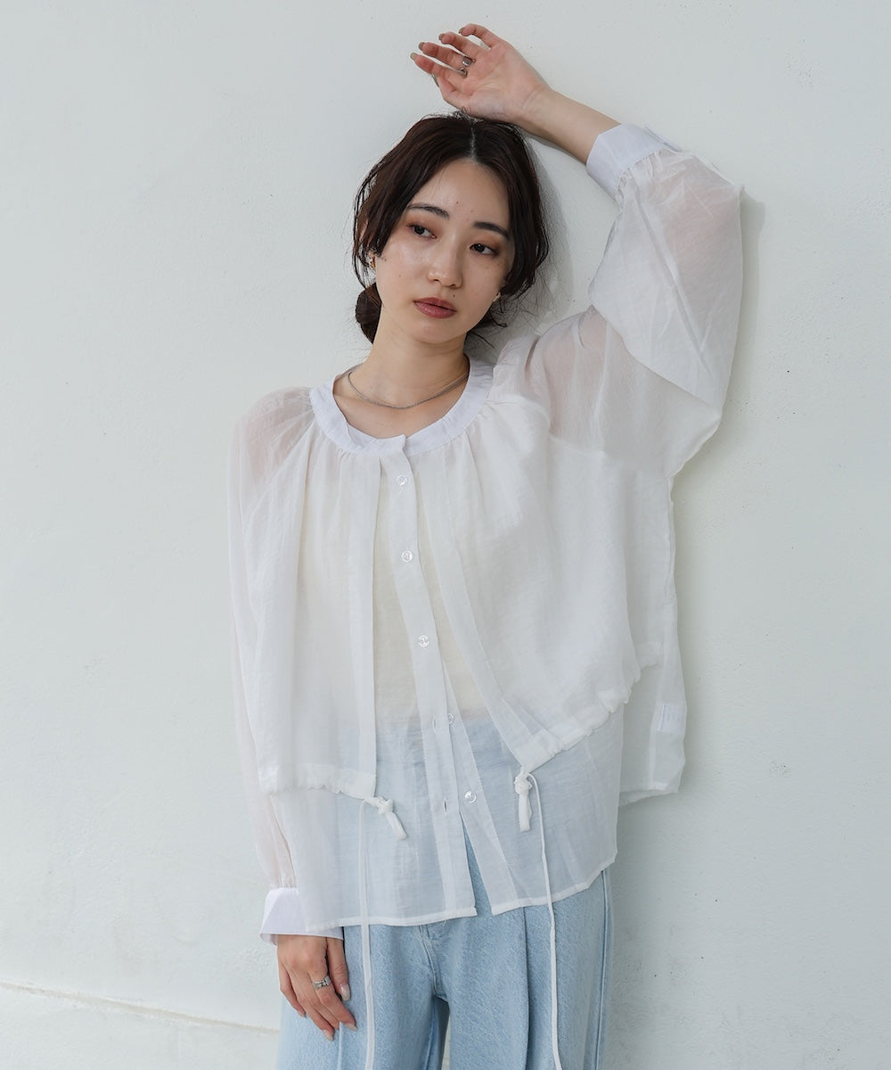 シアーレイヤードデザインシャツ