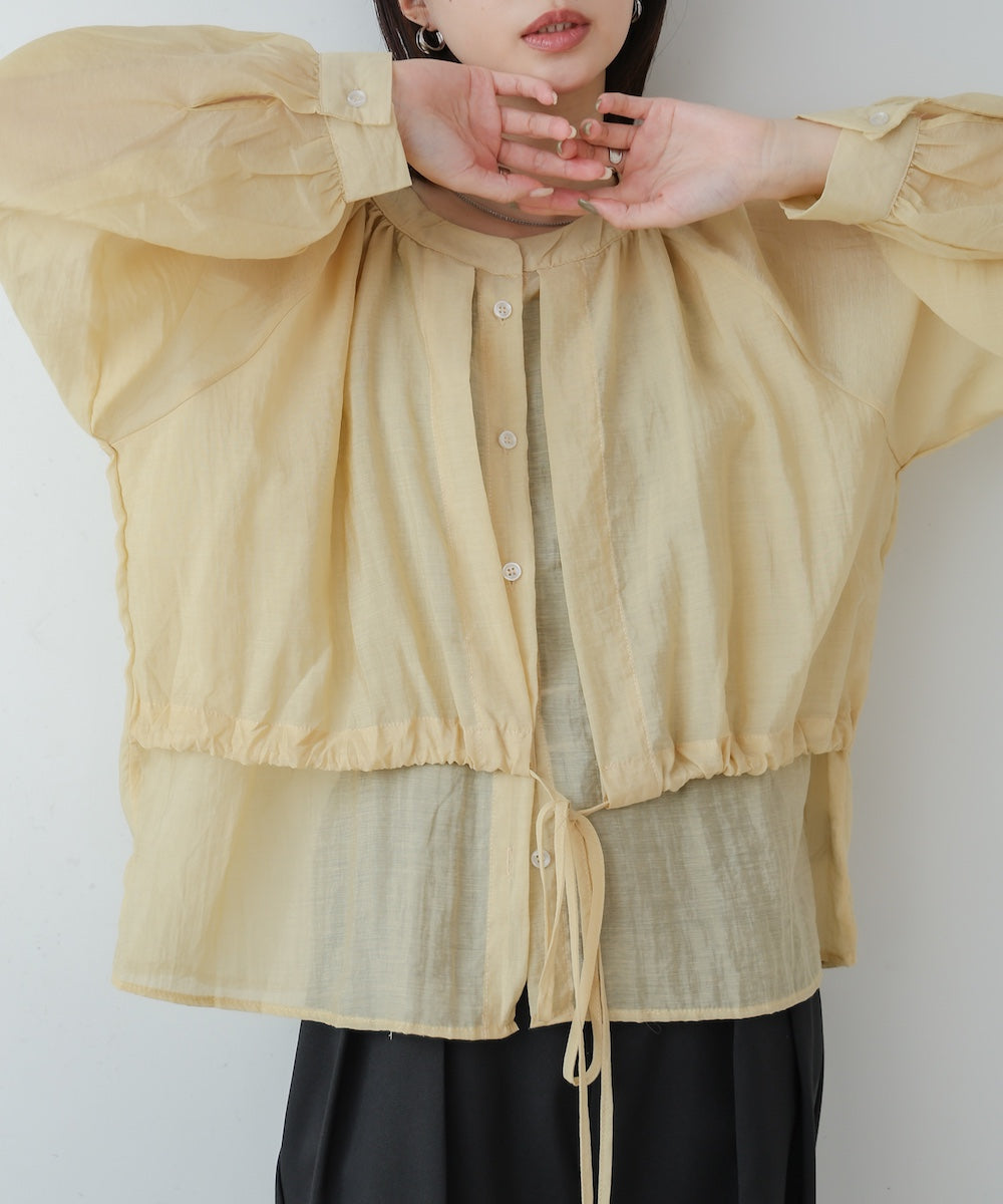 シアーレイヤードデザインシャツ