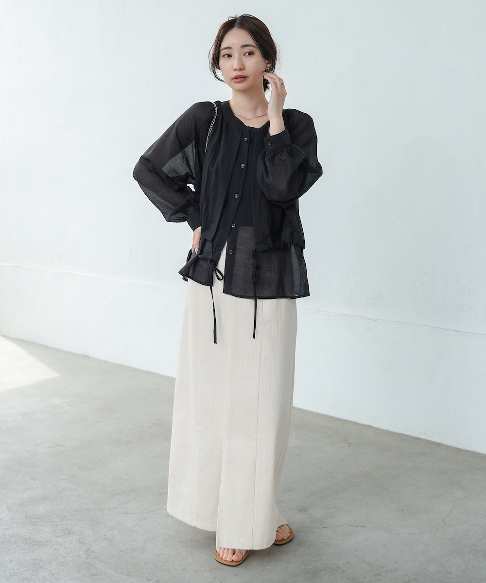 シアーレイヤードデザインシャツ