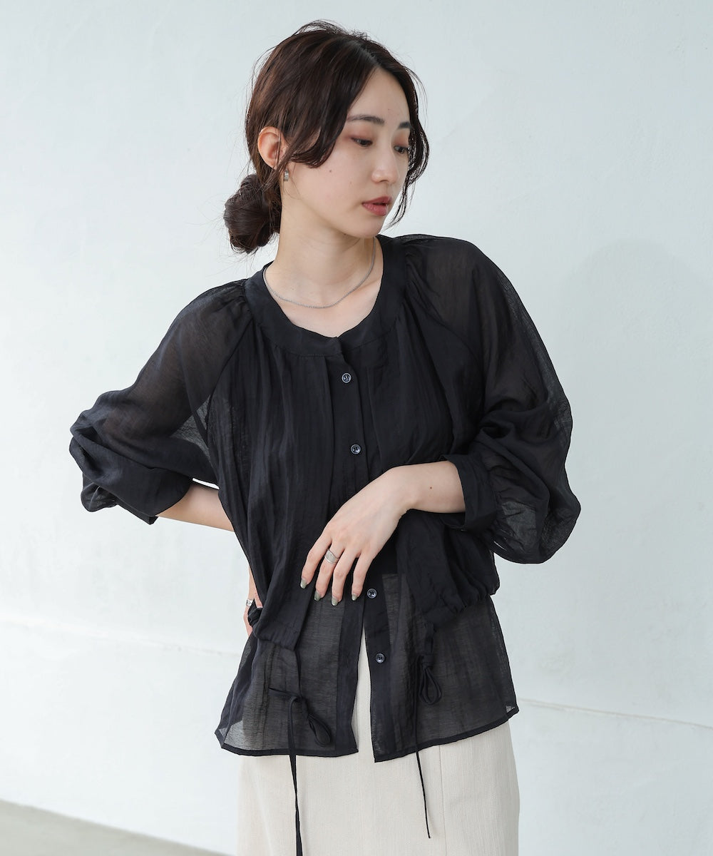 シアーレイヤードデザインシャツ
