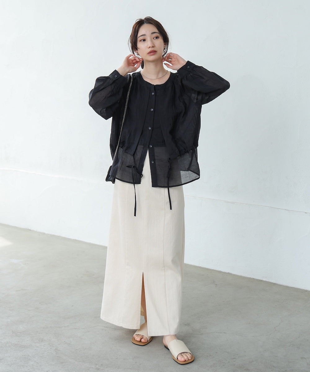 シアーレイヤードデザインシャツ