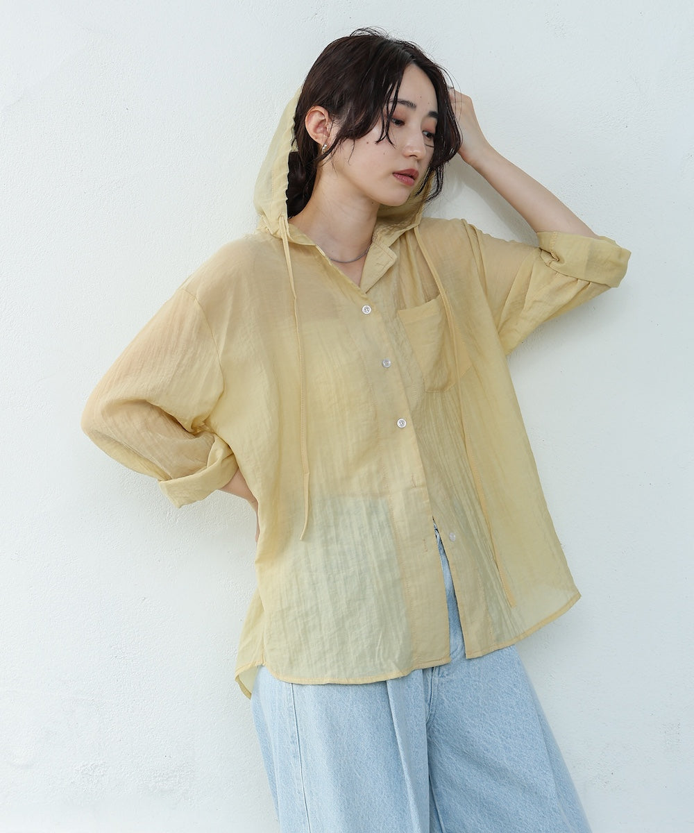 シアーシャツパーカー