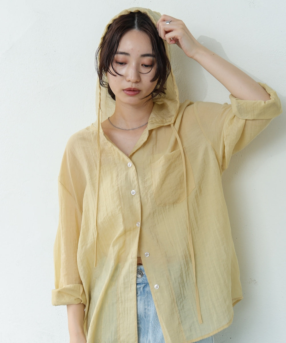 シアーシャツパーカー