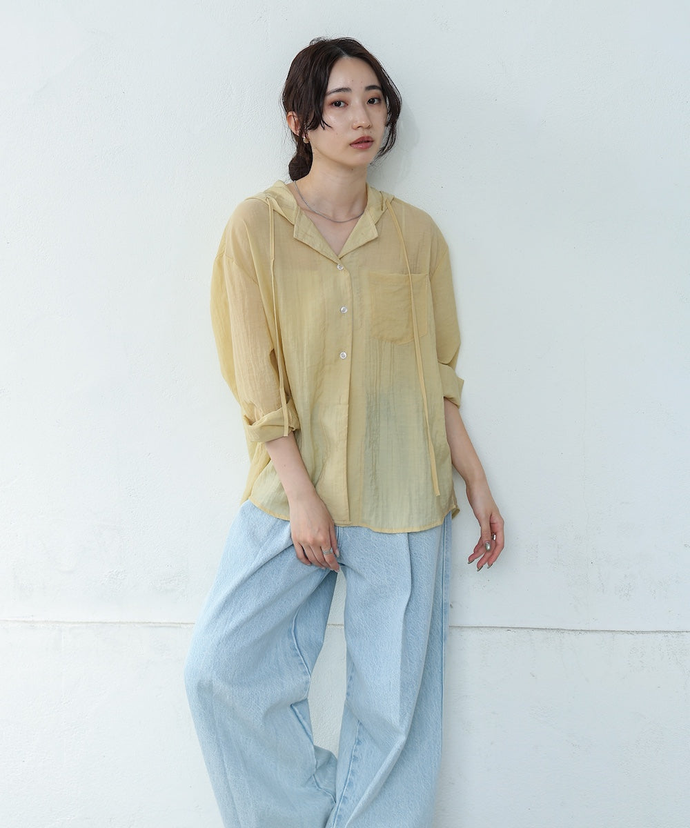 シアーシャツパーカー