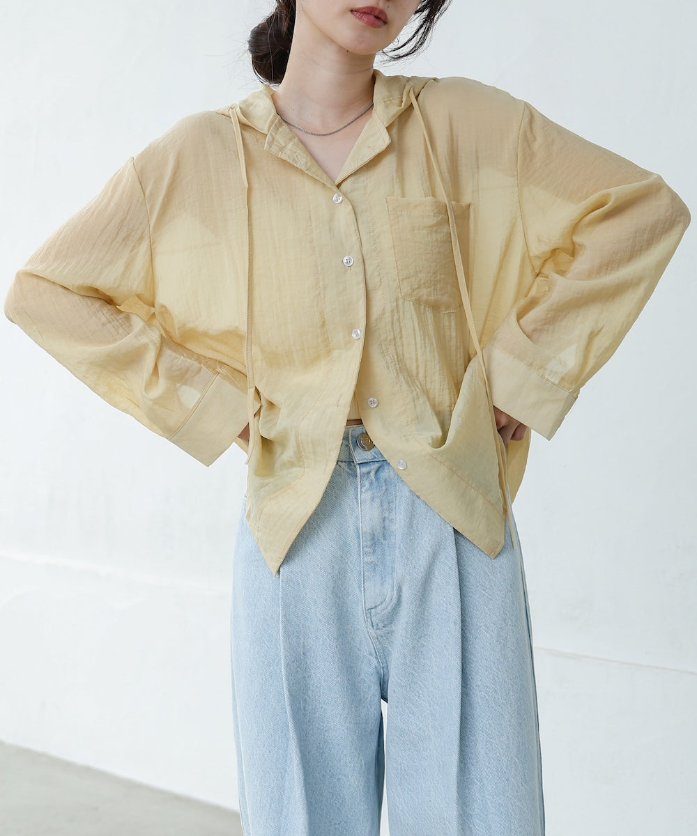 シアーシャツパーカー