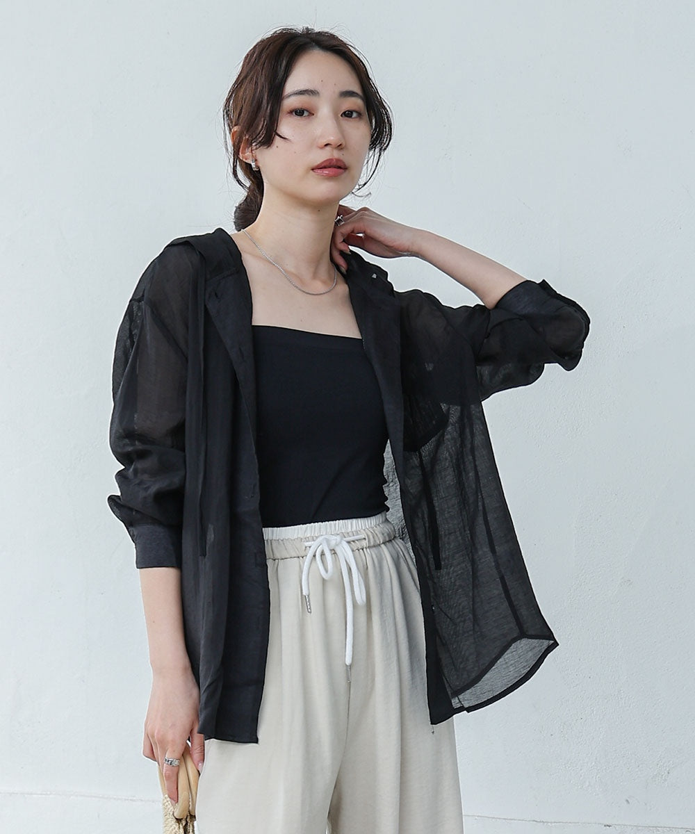 シアーシャツパーカー