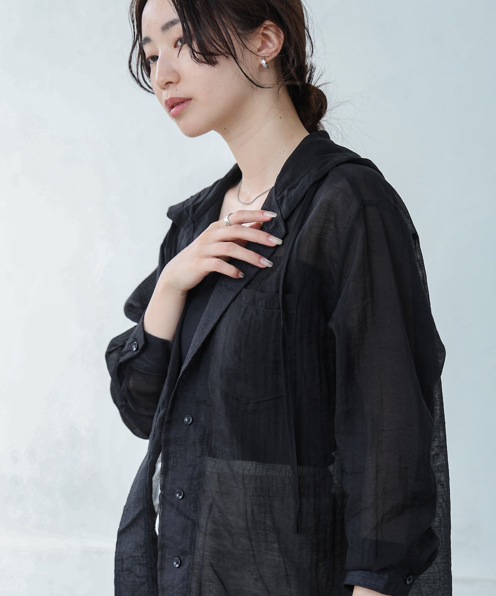 シアーシャツパーカー
