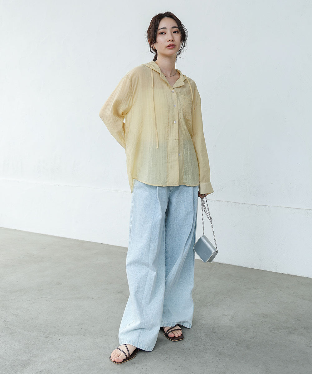 シアーシャツパーカー