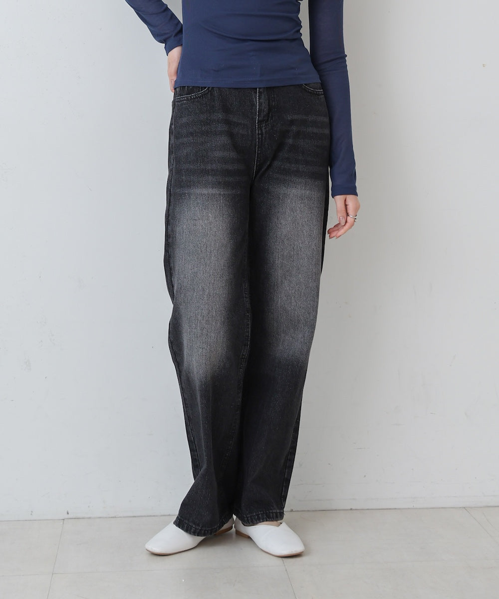 【M・Lサイズ展開】ダブルボタンデニムパンツ