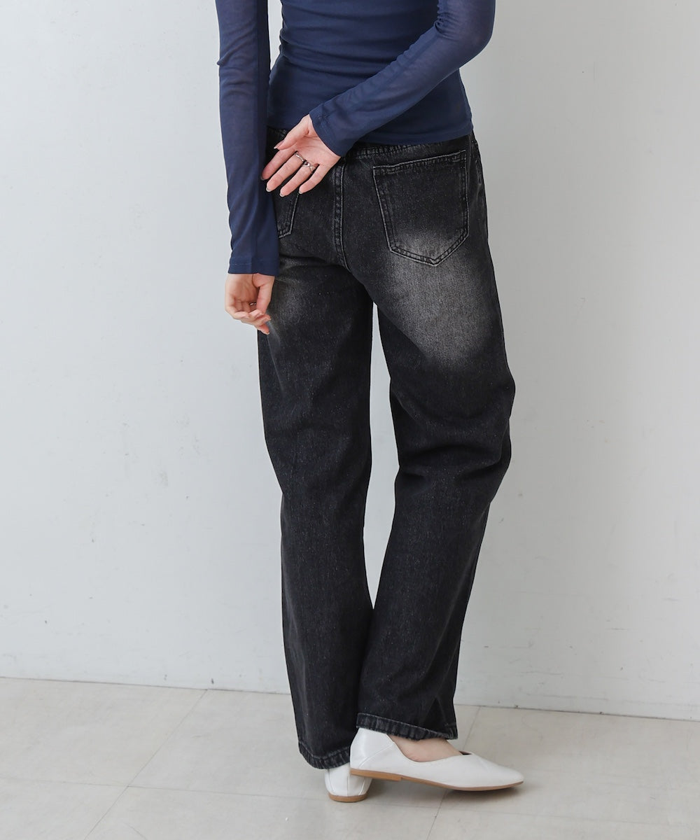 【M・Lサイズ展開】ダブルボタンデニムパンツ