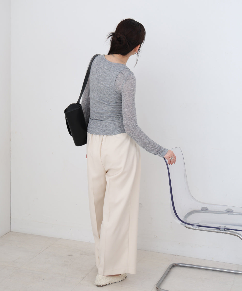 ボタンタンクセット ヘンリーネックトップス