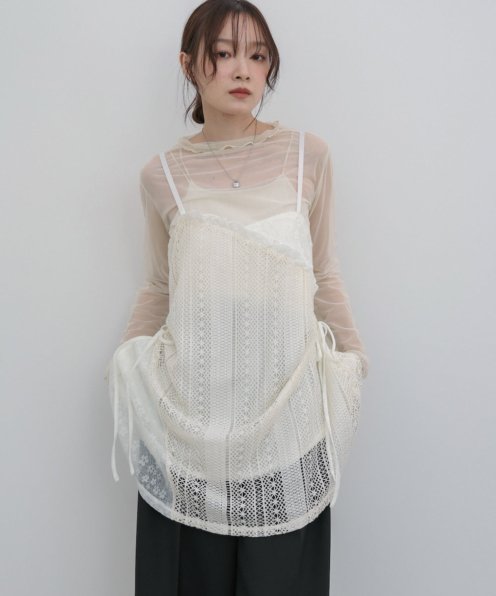 レースドッキングミニキャミワンピース