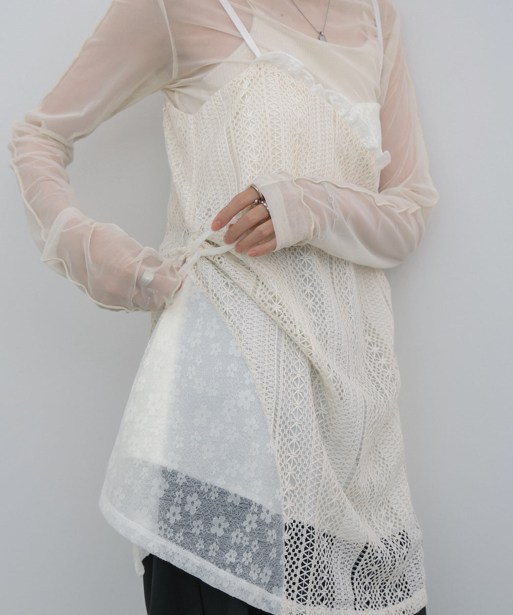 レースドッキングミニキャミワンピース